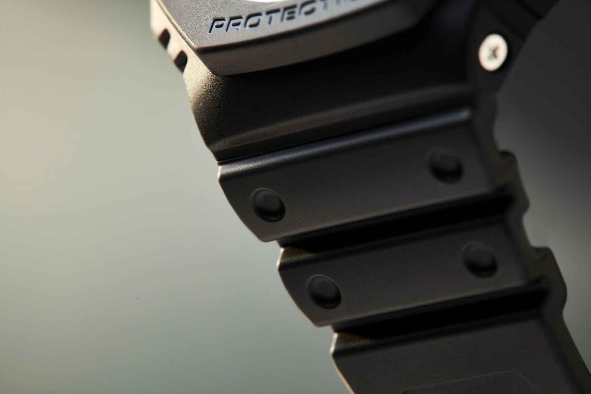 studio shot of black gshock solar powered watch