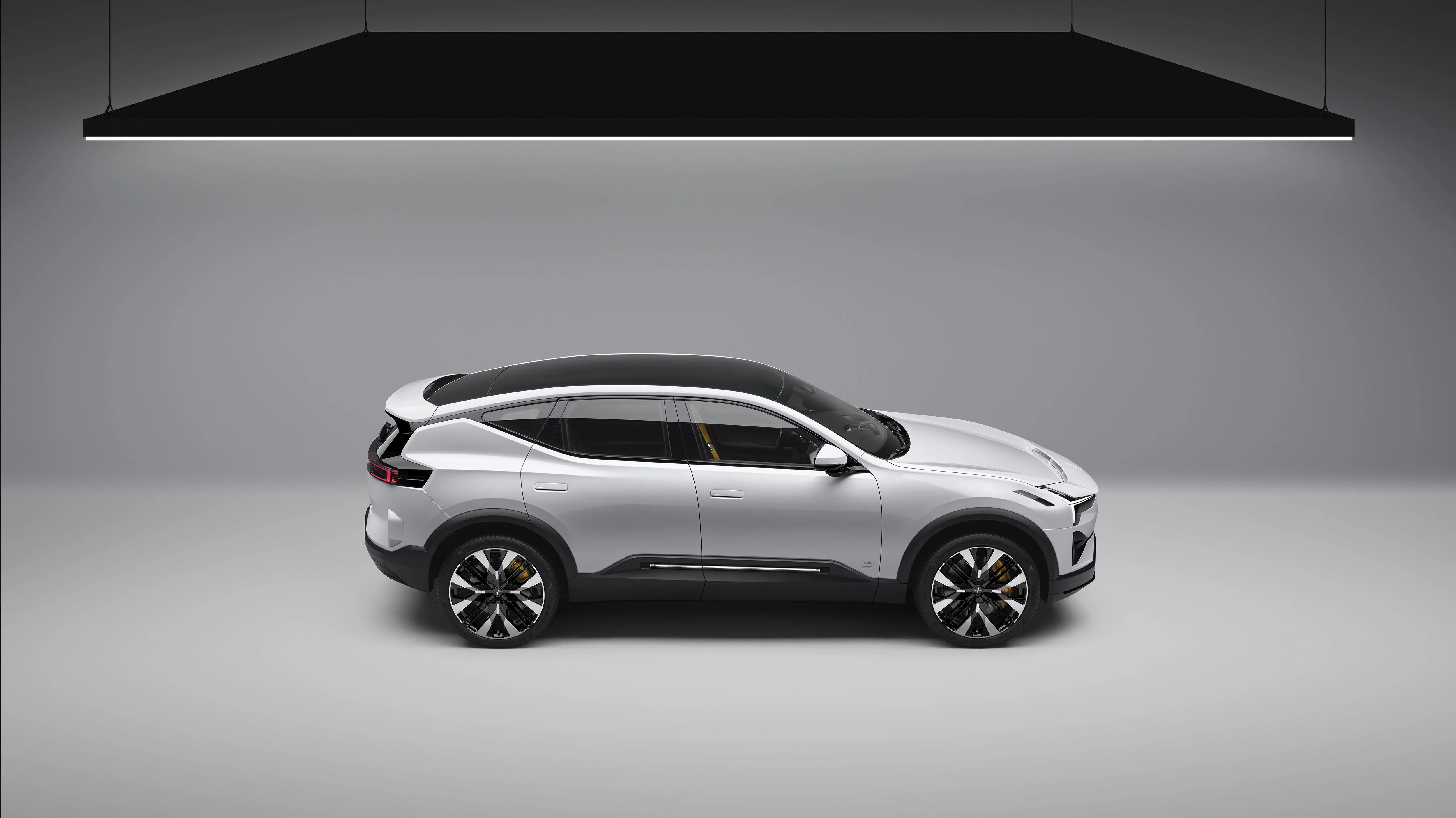polestar 3 under a light with a blank background