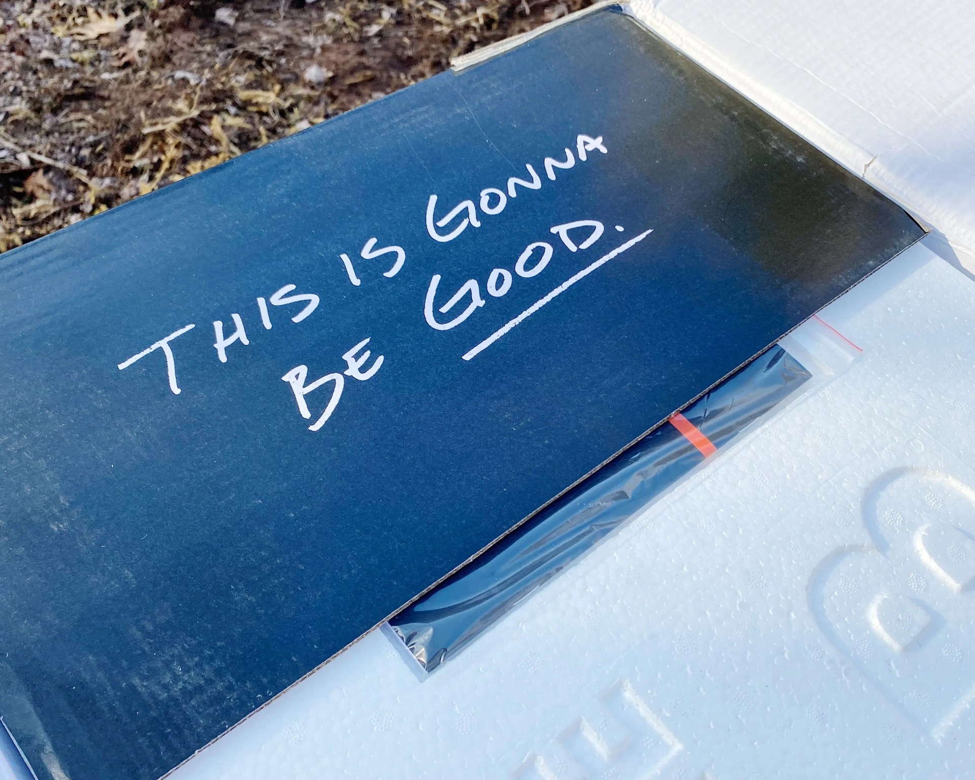 inside panel of a pkgrills box that says this is gonna be good