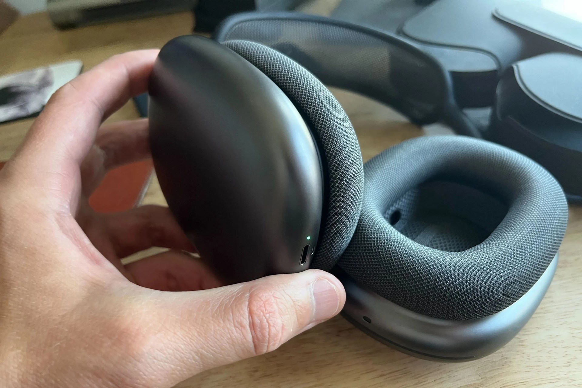 headphones on a desk