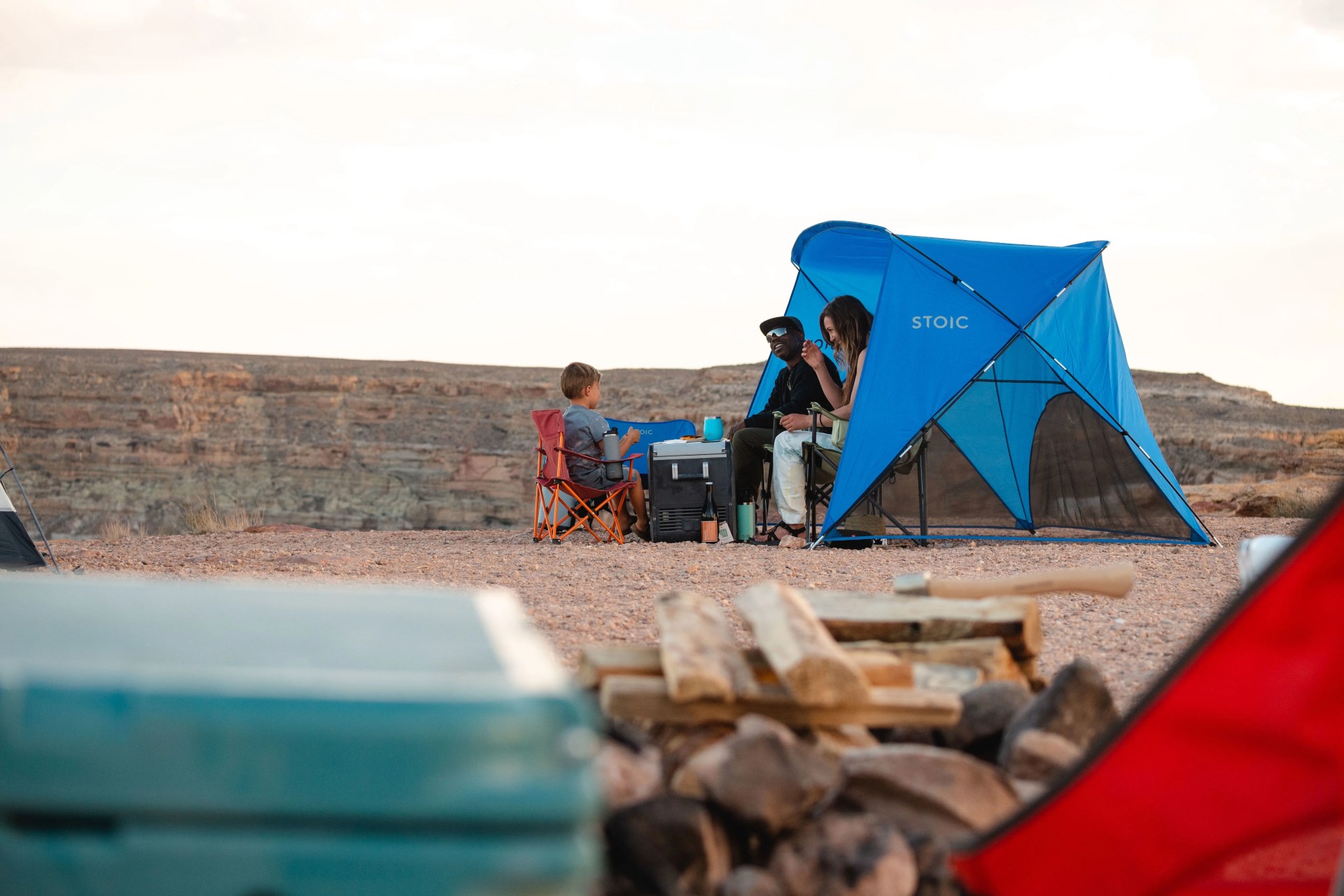 family camping using stoic gear from backcountry