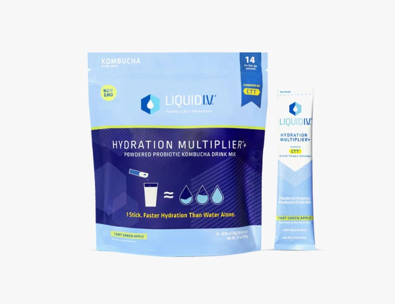 liquid iv hydration multiplier plus probiotic kombucha