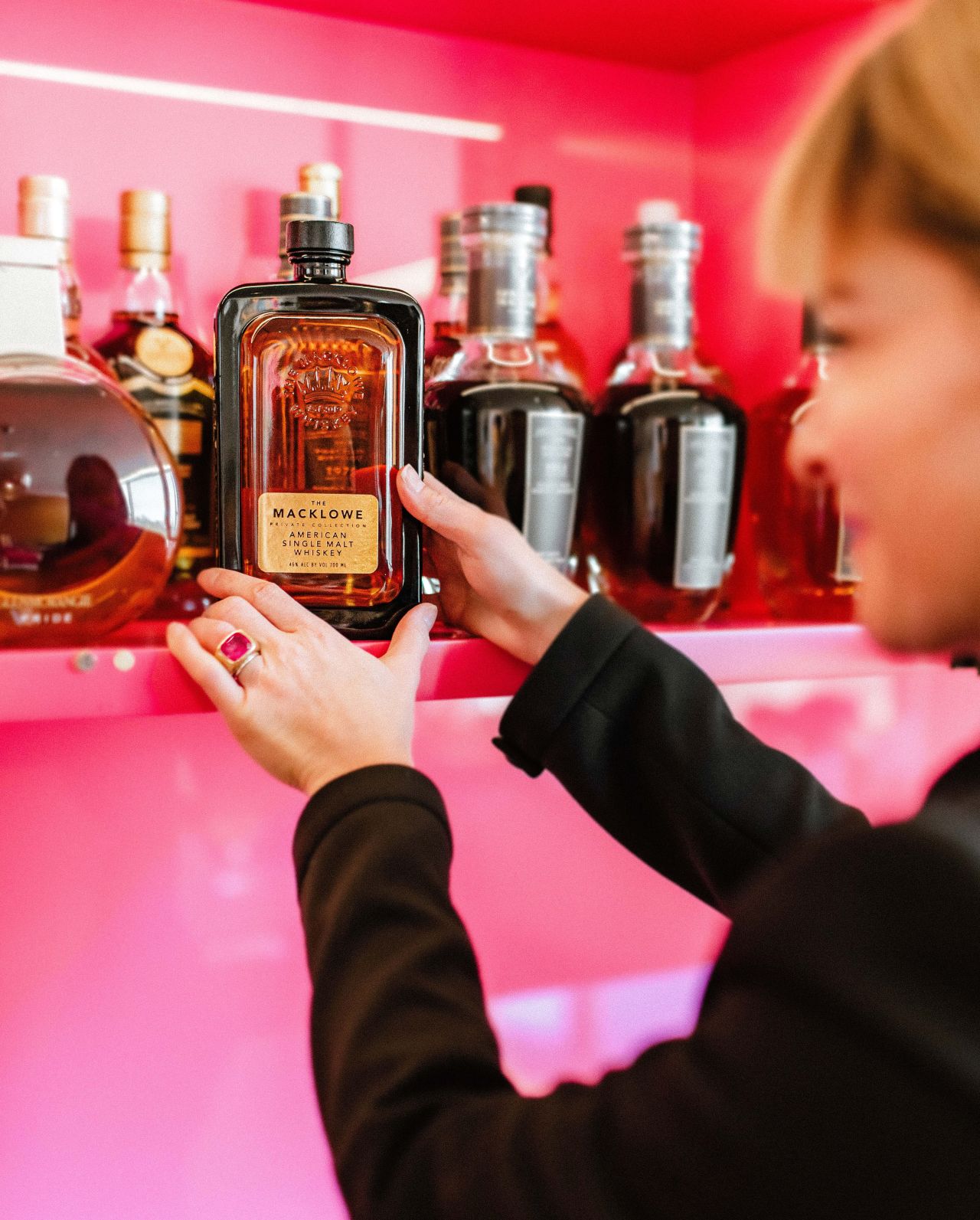 macklowe whiskey on a shelf