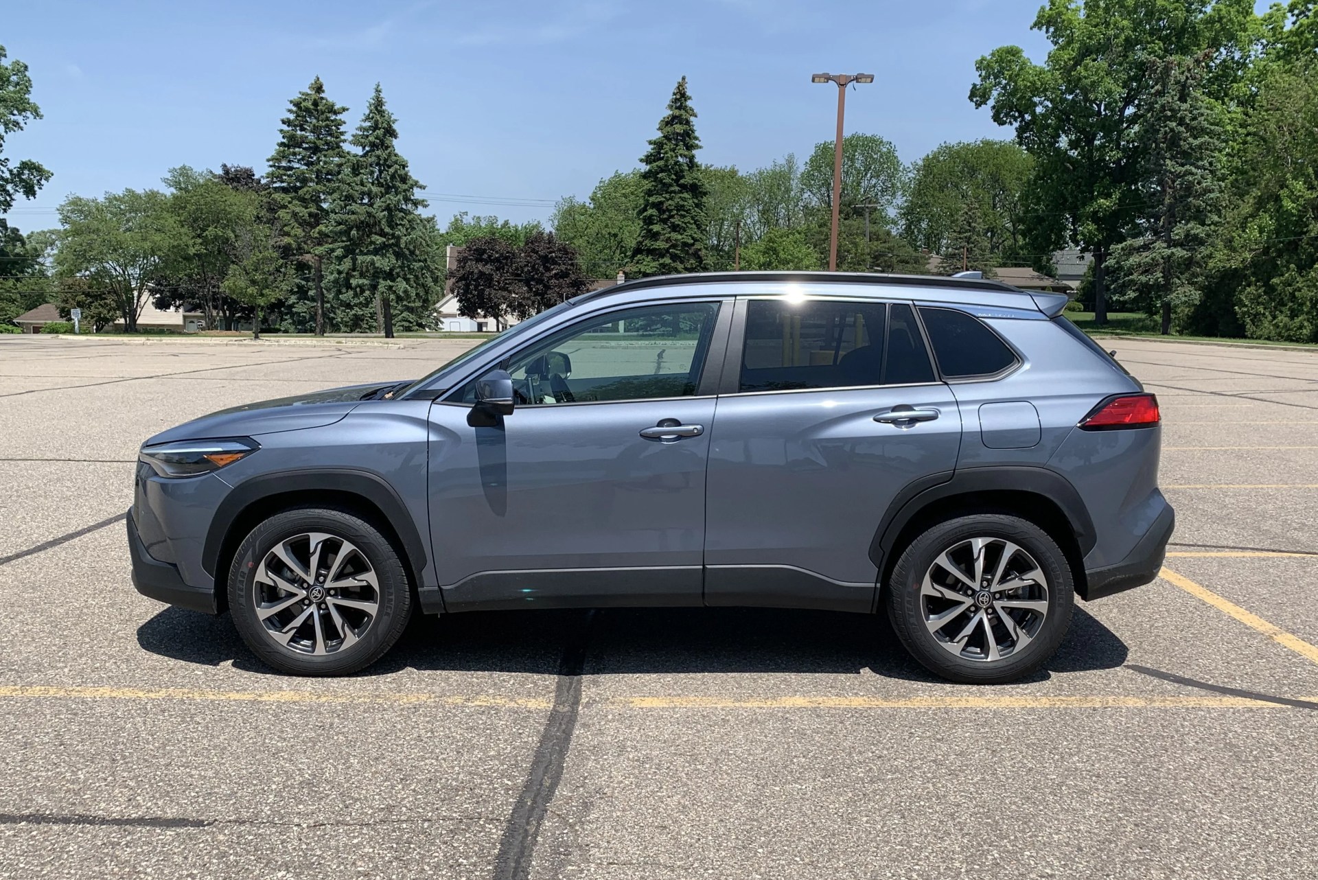 toyota corolla cross suv parked in a parking lot