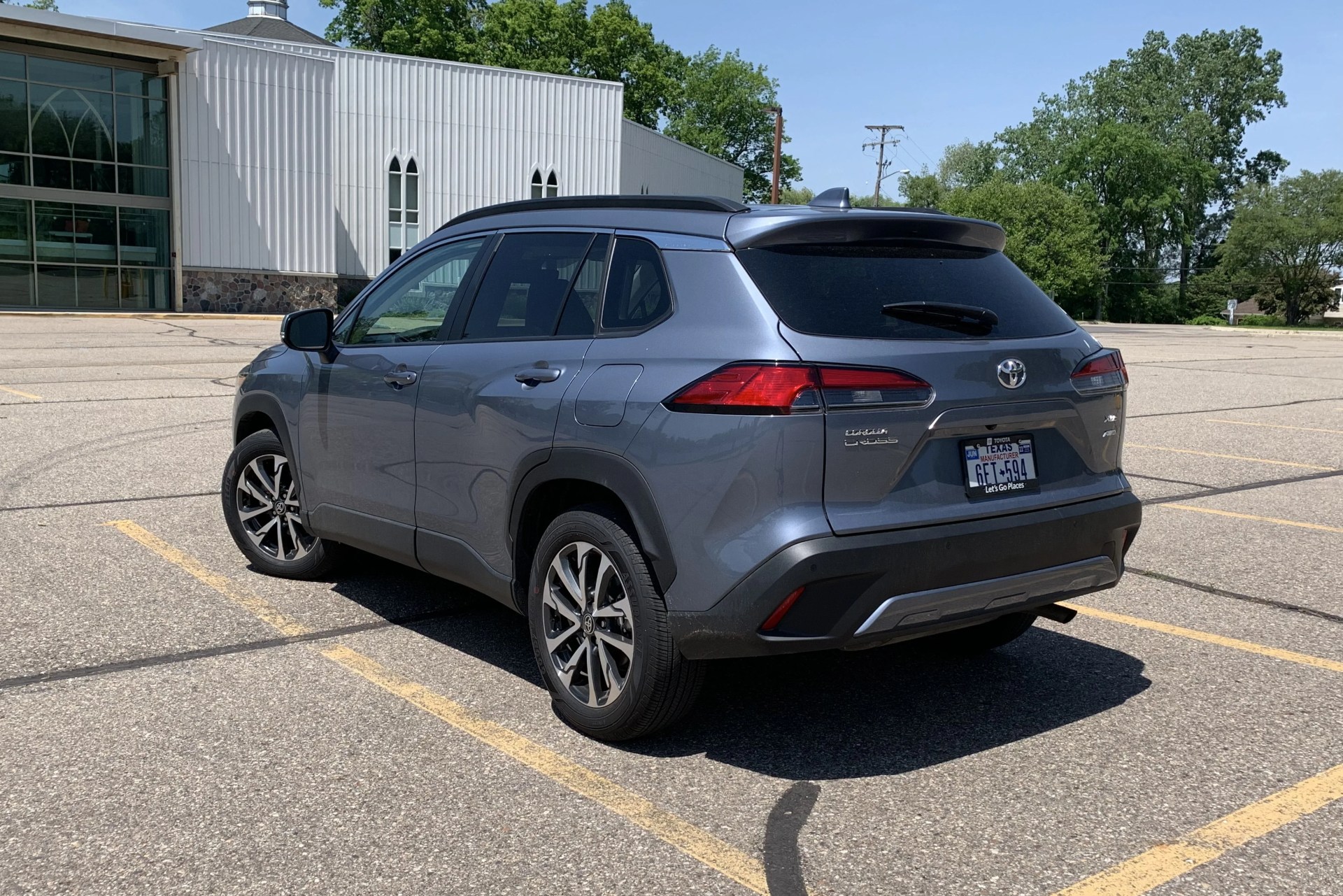 toyota corolla cross suv parked in a parking lot