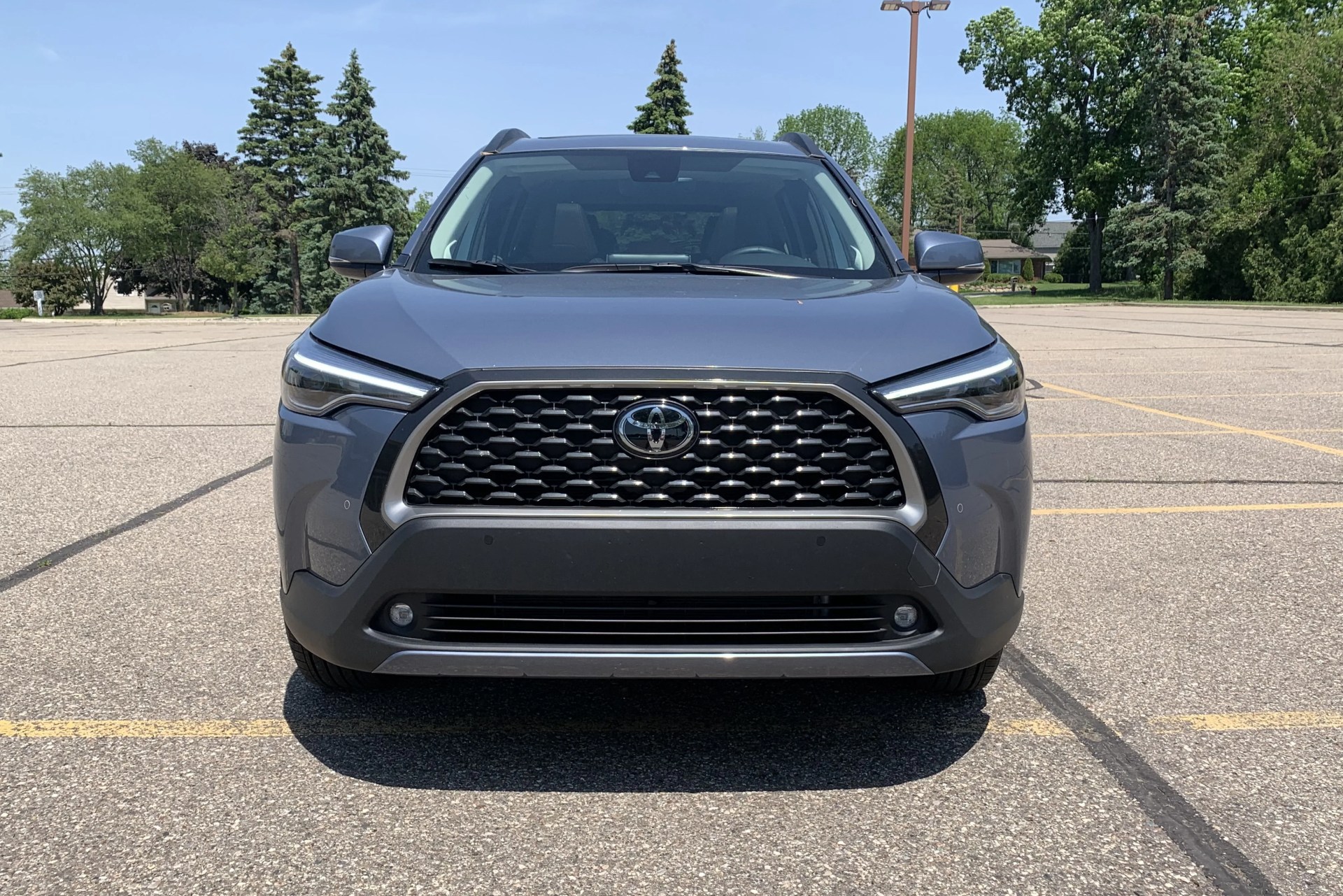 toyota corolla cross suv parked in a parking lot