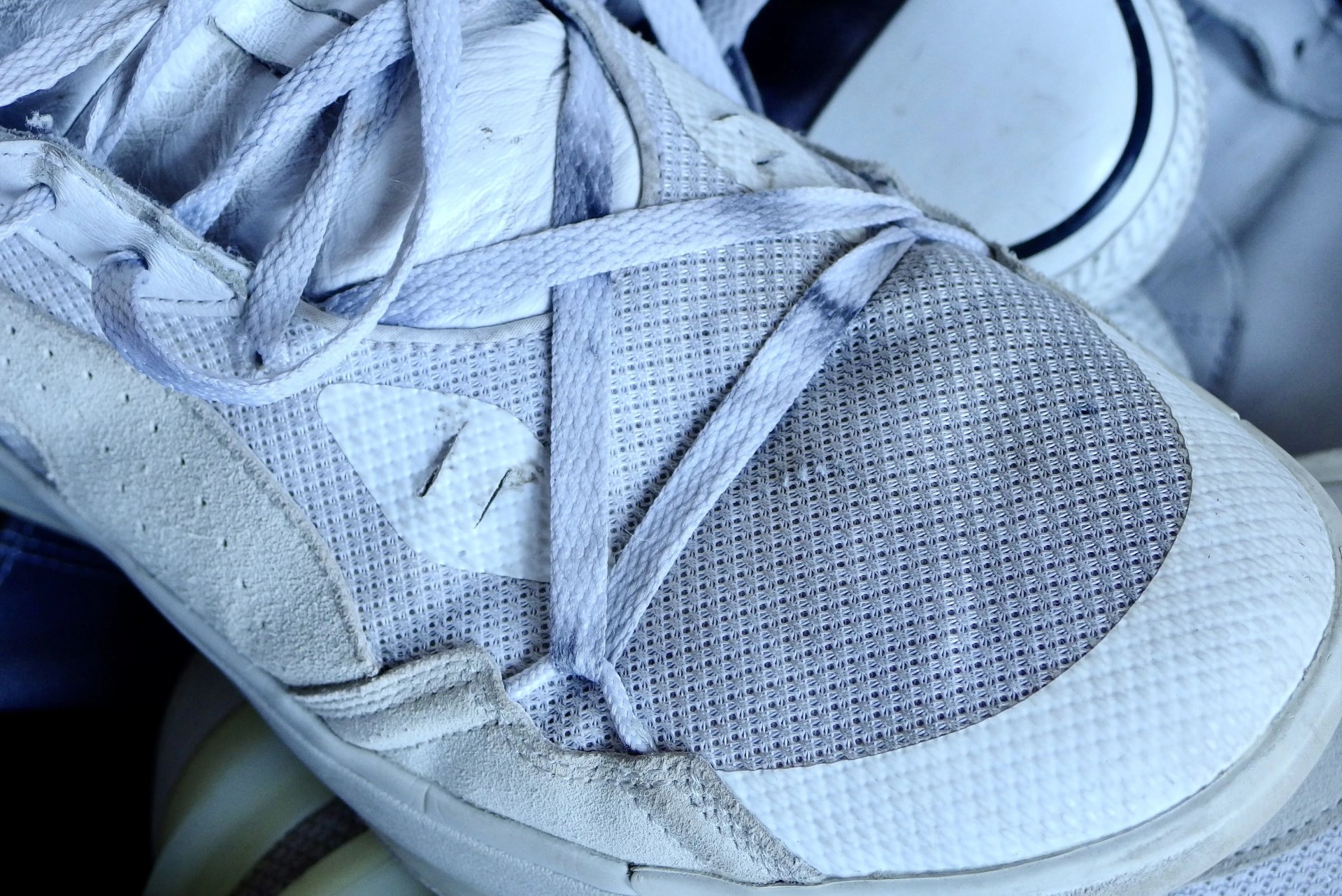 dirty suede sneakers