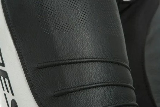 close up of the perforation on the laguna seca 5 1pc leather suit