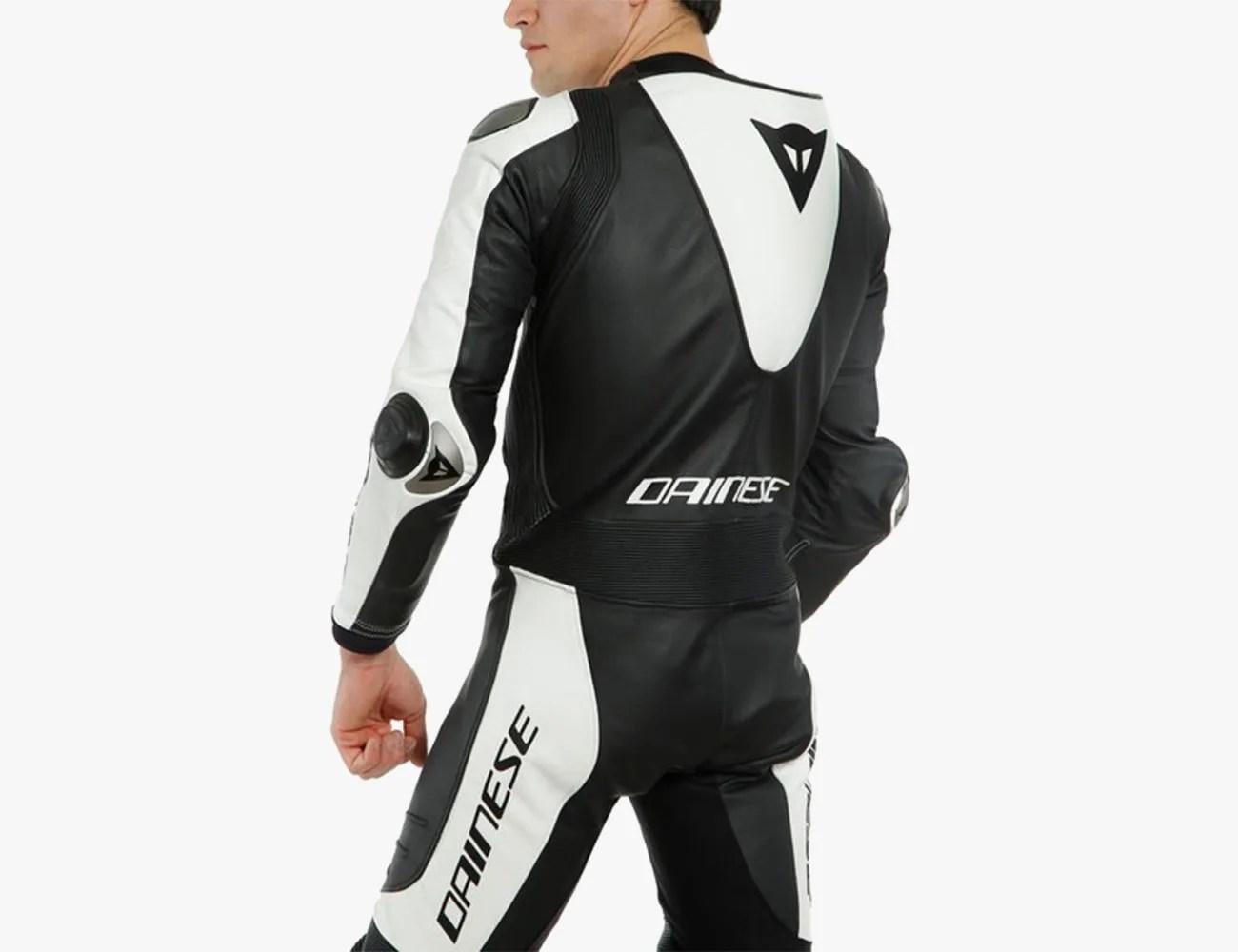 man wearing laguna seca 5 1pc leather suit