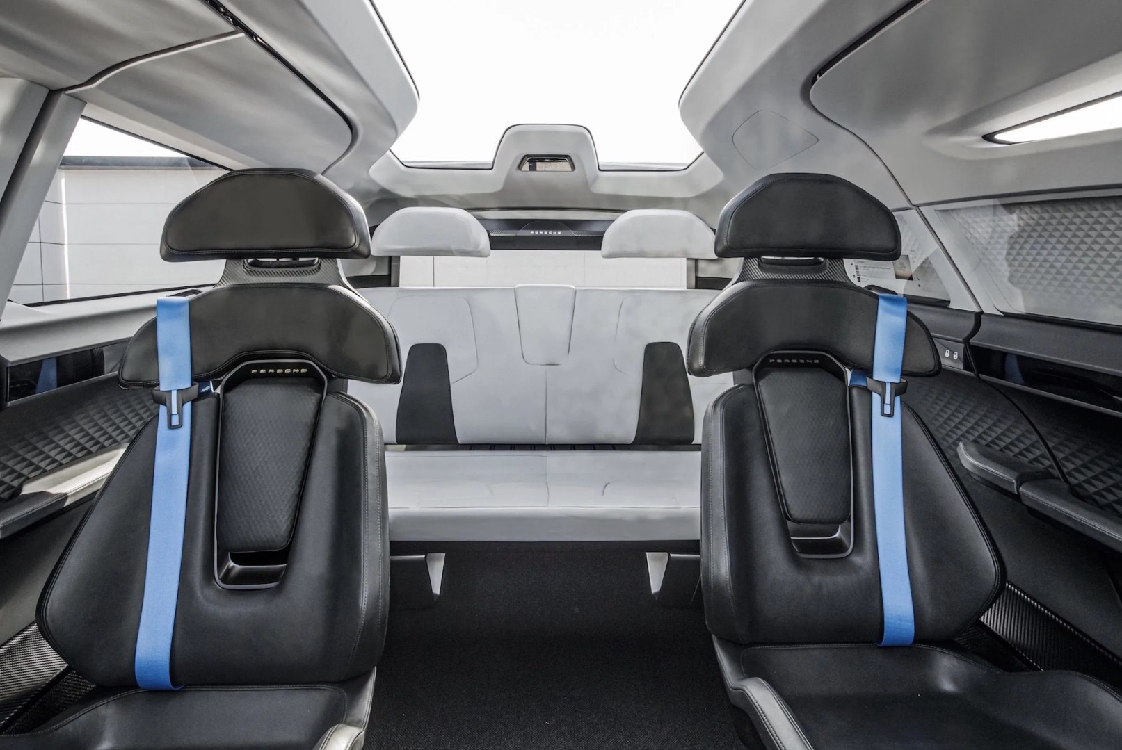 interior of porsche minivan concept facing reward