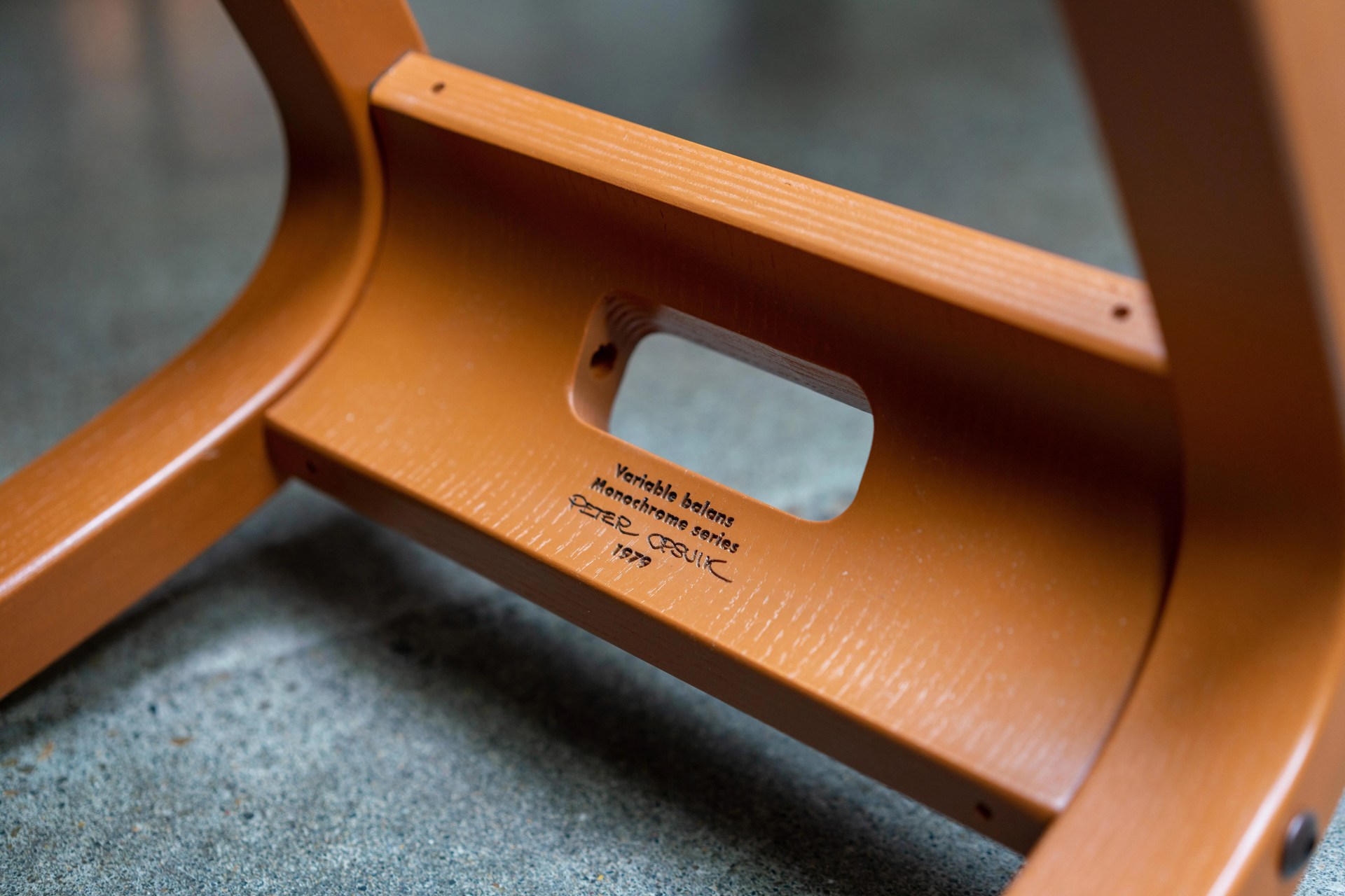 each authentic chair is inscribed with the designer's signature and year of creation