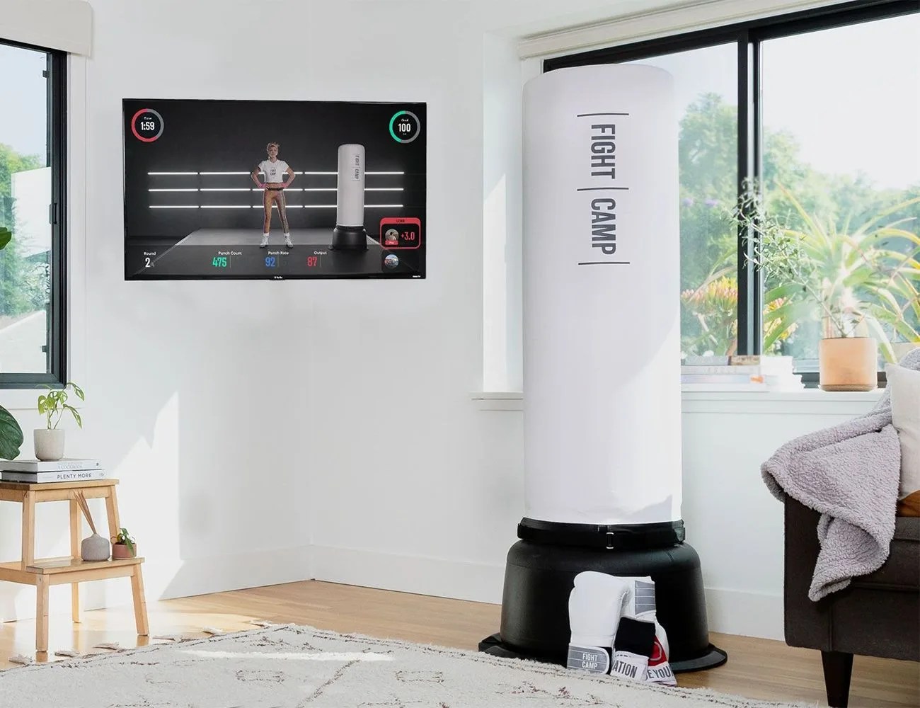 fight camp boxing bag and gloves