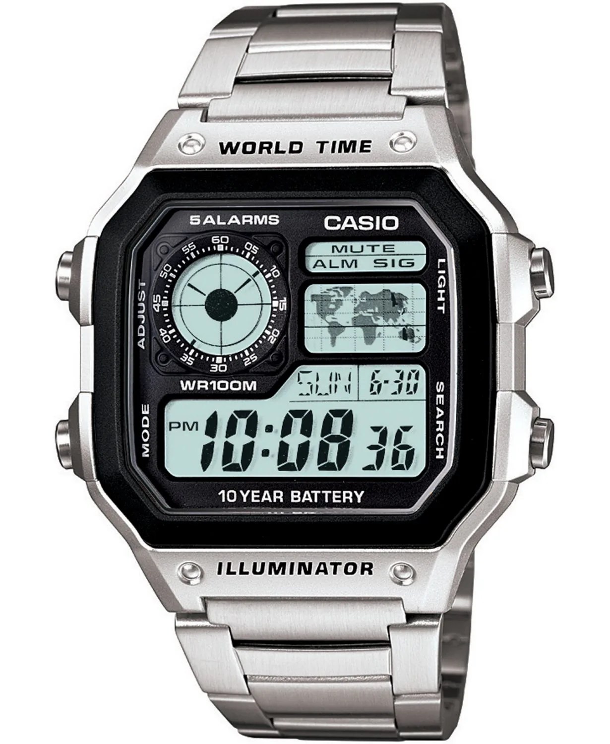 Unisex Digital Stainless Steel Bracelet Watch 39.5mm