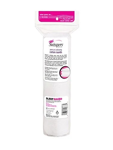 Swisspers Premium Exfoliating Rounds, 2 Distinct Raised Textured Surface, Cotton Facial Pads, 80 Count Re-closable Bag