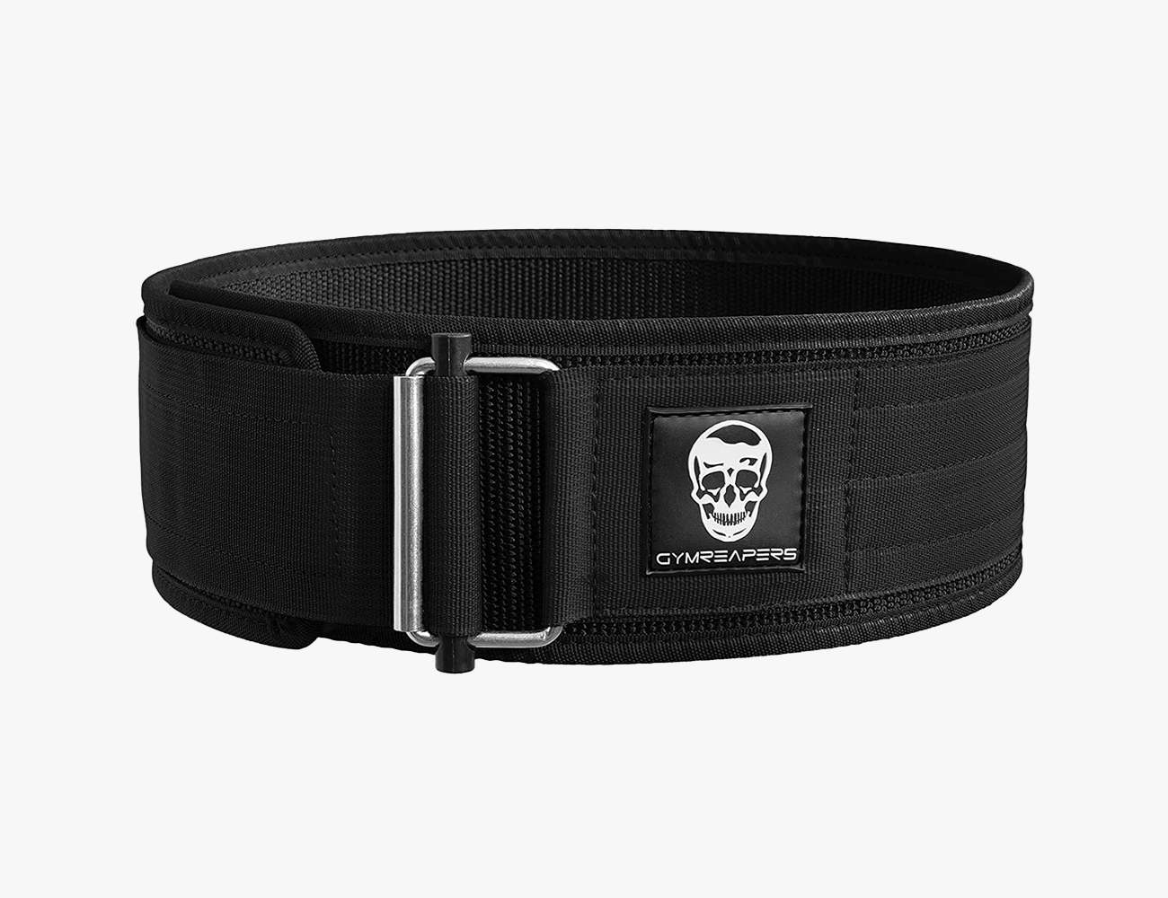 gymreapers quick locking weightlifting belt in black