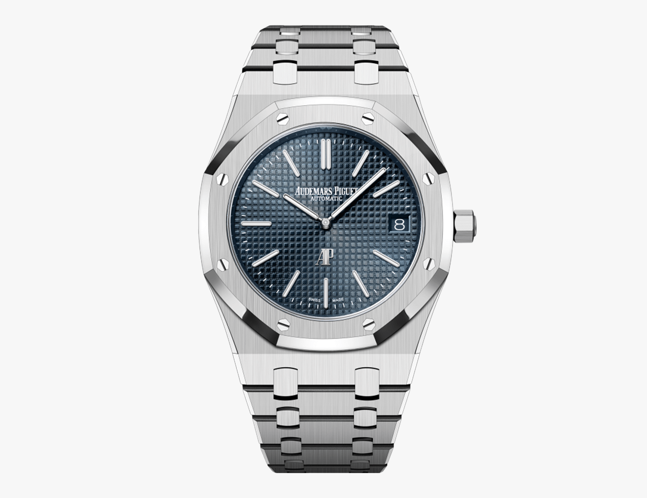 Audemars Piguet Royal Oak "Jumbo" Extra-Thin blue dial with silver strap