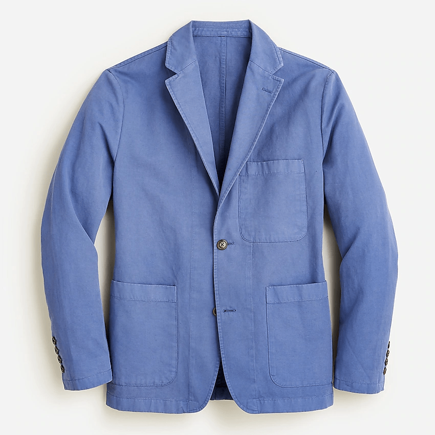 Slim-fit garment-dyed cotton-linen chino suit jacket