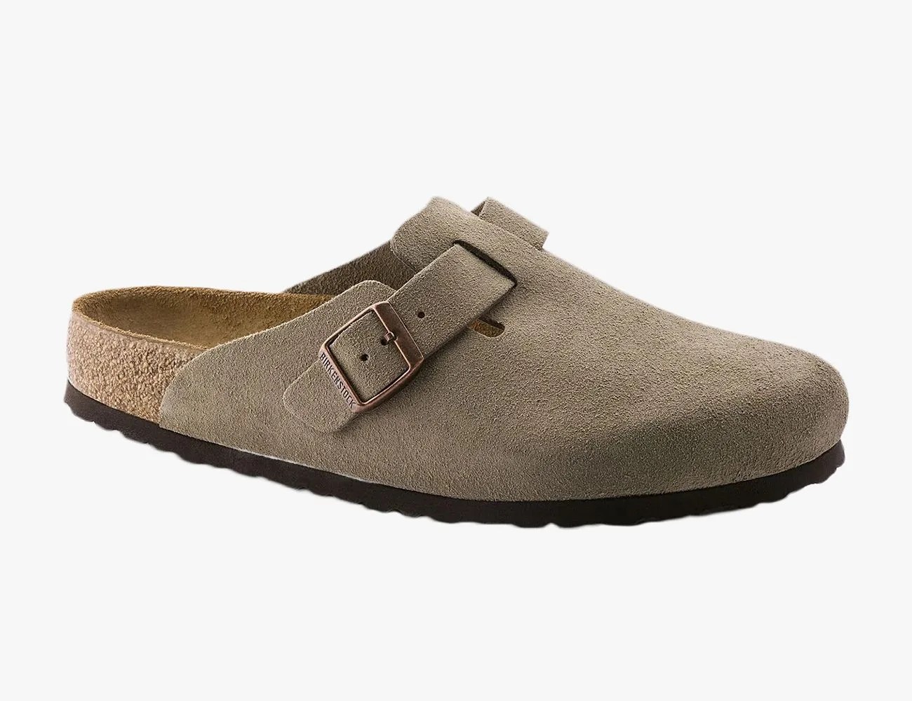 Birkenstock Boston in Taupe Suede