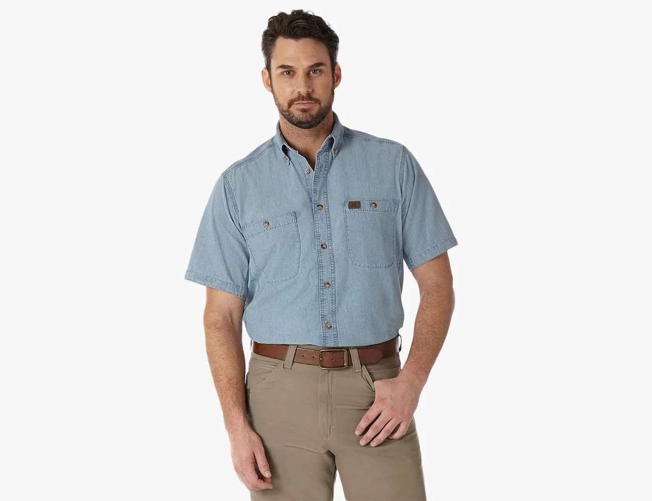 wrangler riggs workwear chambray work shirt