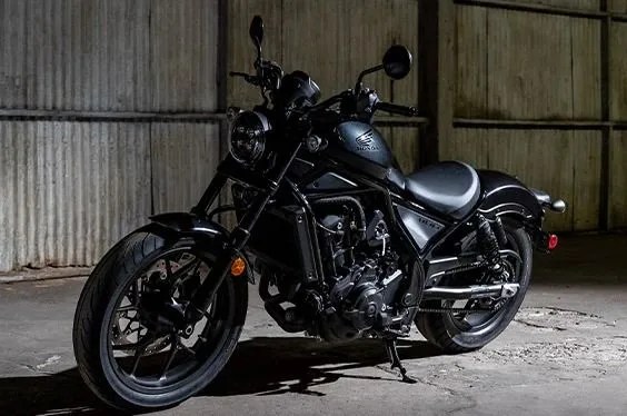 parked black honda rebel 1100 motorcycle