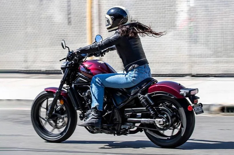 person riding a honda rebel 1100 motorcycle
