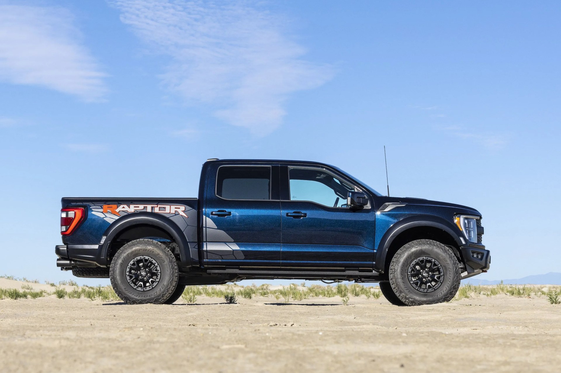 ford raptor r pickup truck in the desert