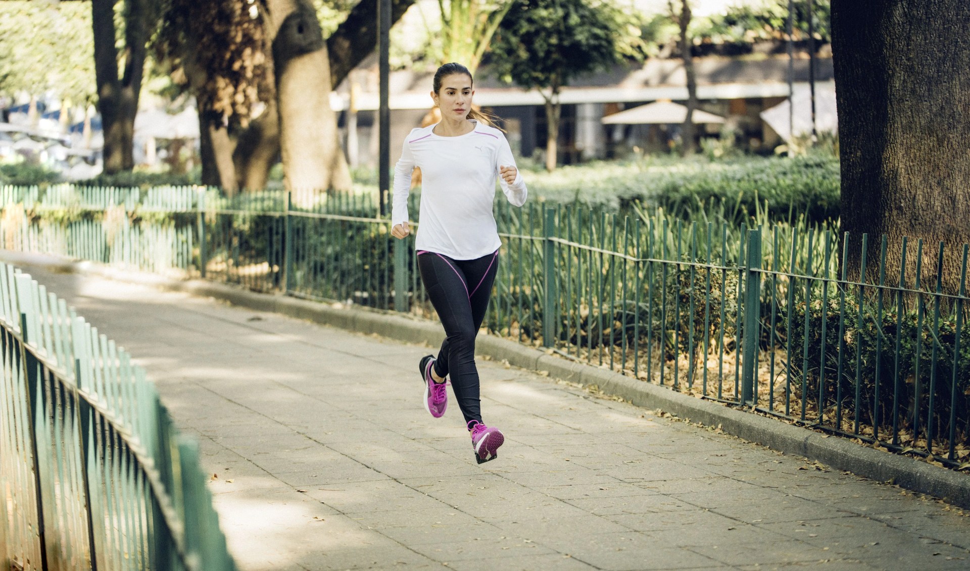 woman running in the puma nitro xx sneakers