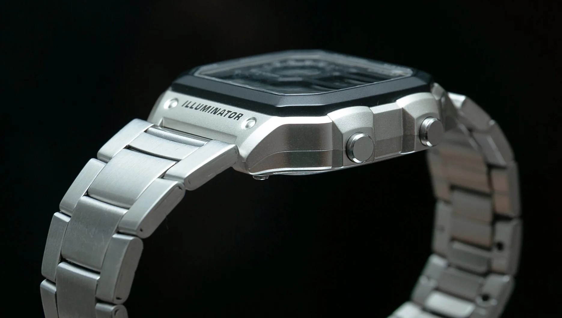 side view of the the casio world time watch