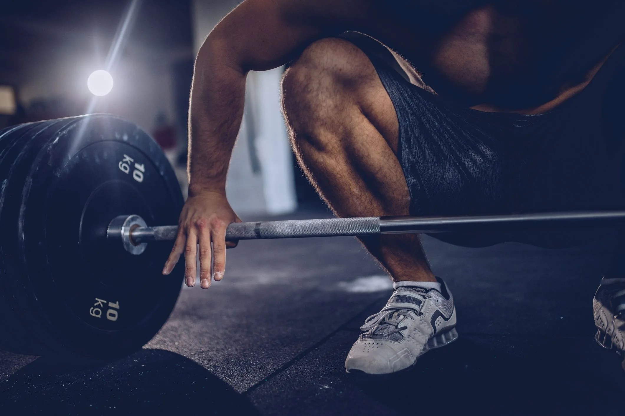 gripping the barbell