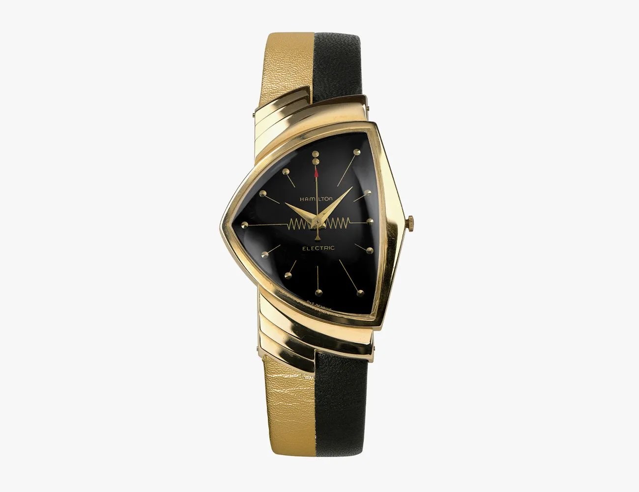 two tone gold and black hamilton watch