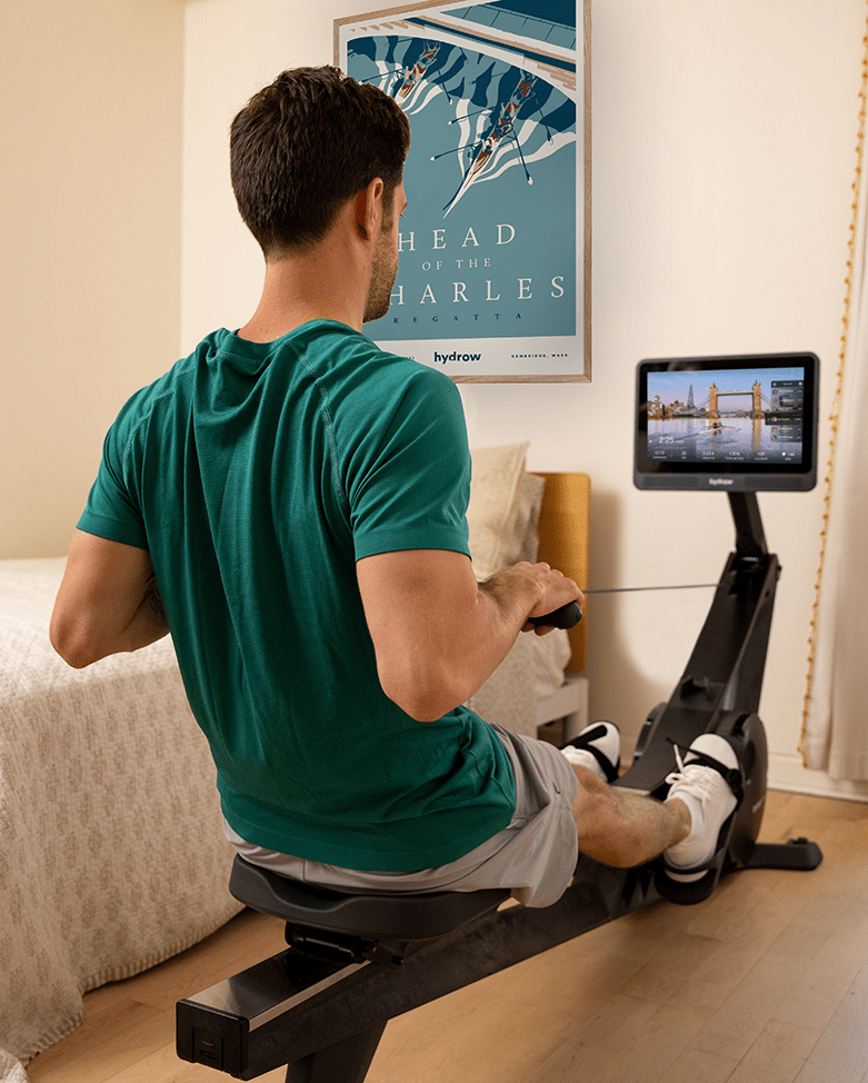 man using hydrow wave