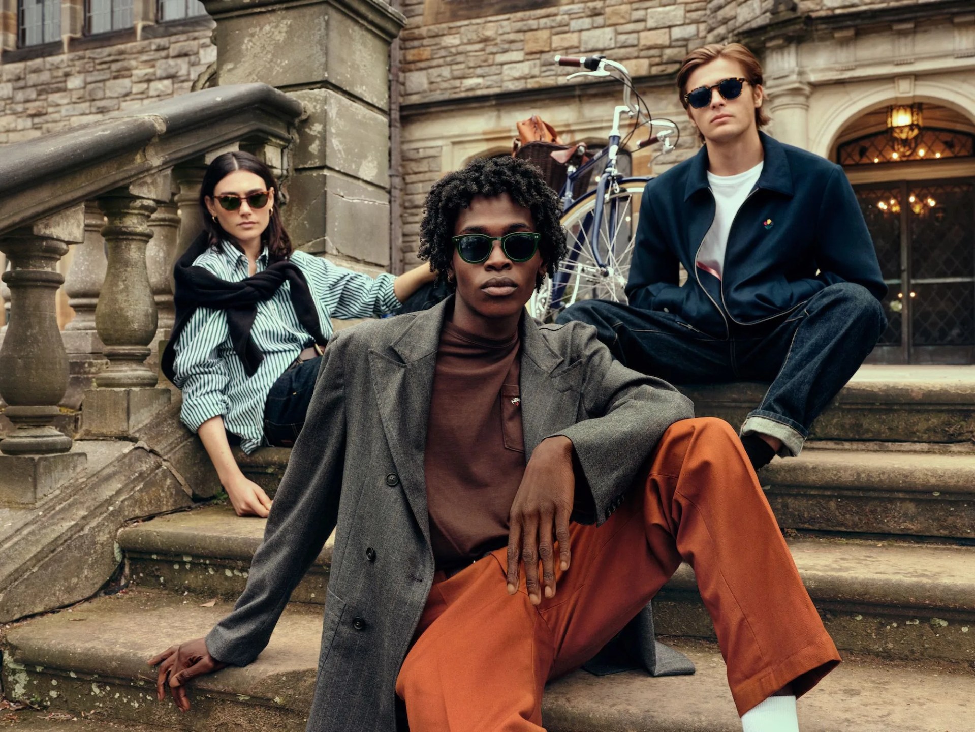warby parker x noah collab glasses on models