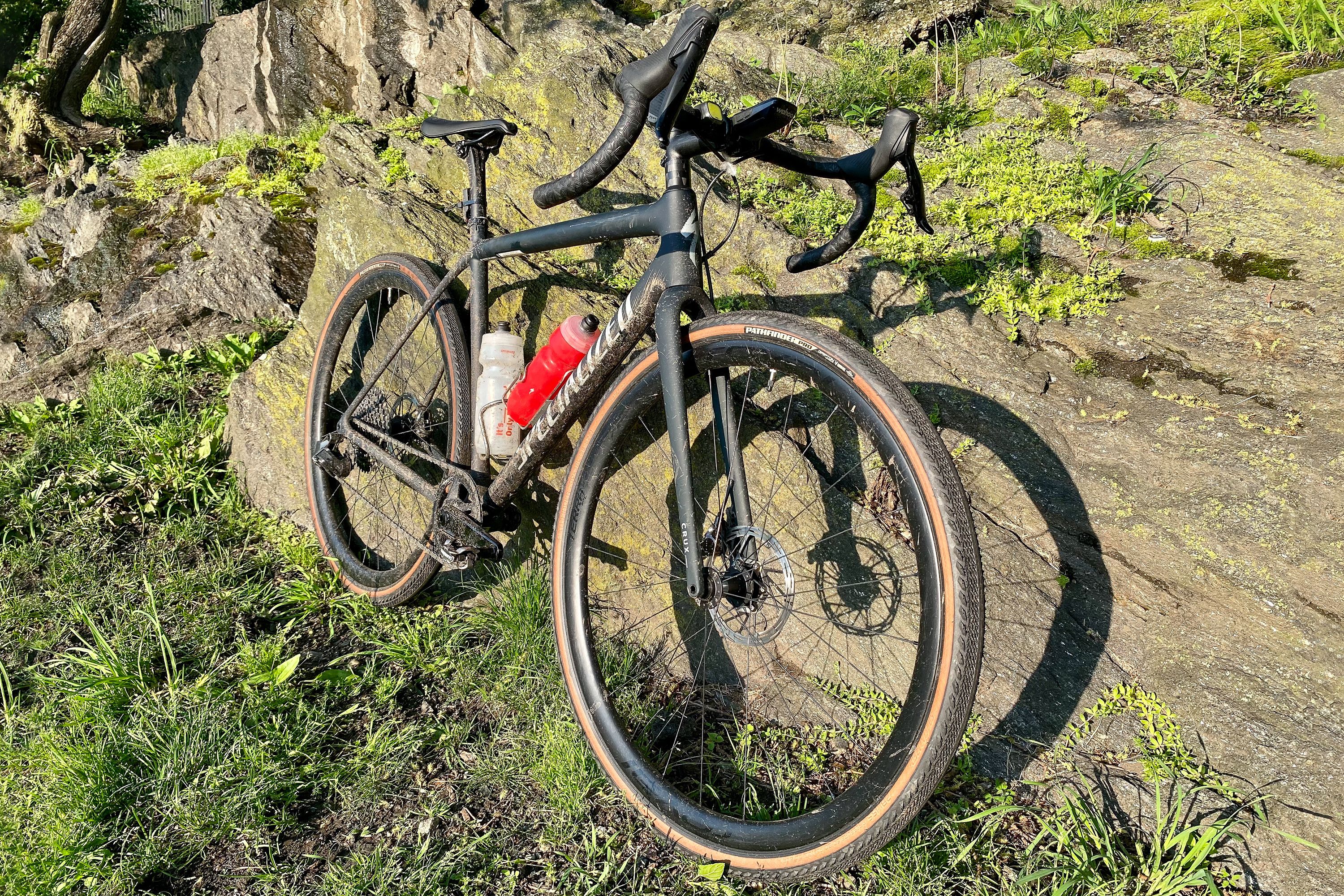 specialized crux expert parked on a trail