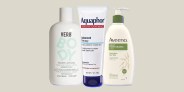 verb body lotion, aquaphor healing ointment, aveeno daily moisturizer