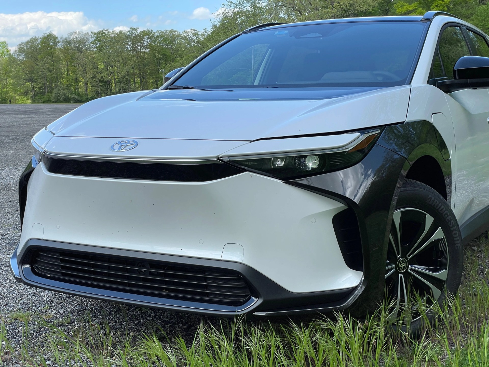 toyota bz4x 2022 electric car in white