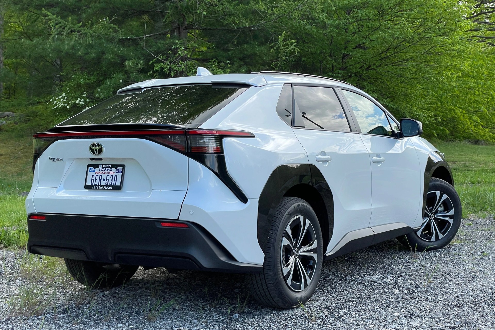 toyota bz4x 2022 electric car in white