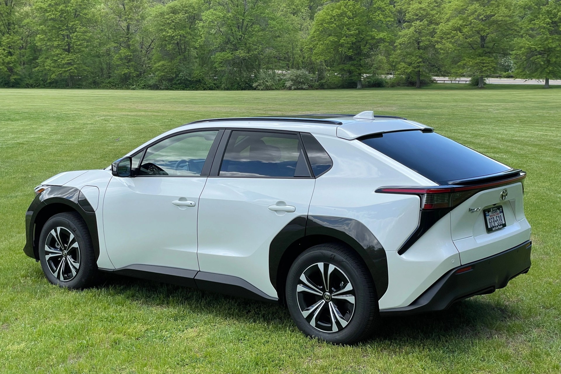 toyota bz4x 2022 electric car in white