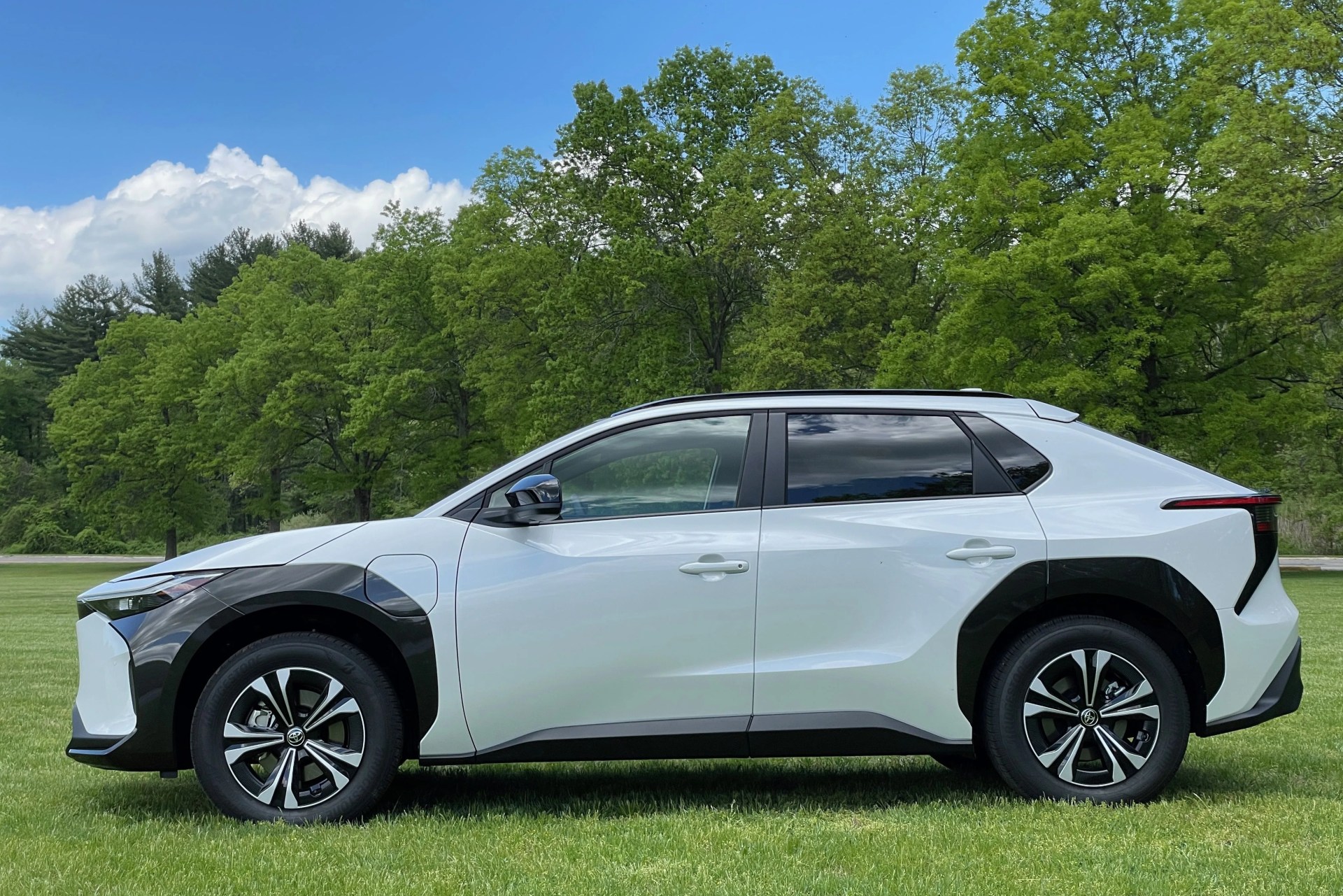 toyota bz4x 2022 electric car in white