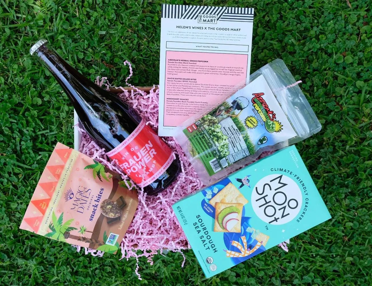 helens wines x the goods mart female founded snack box