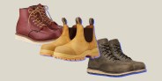 collage of three pairs of work boots