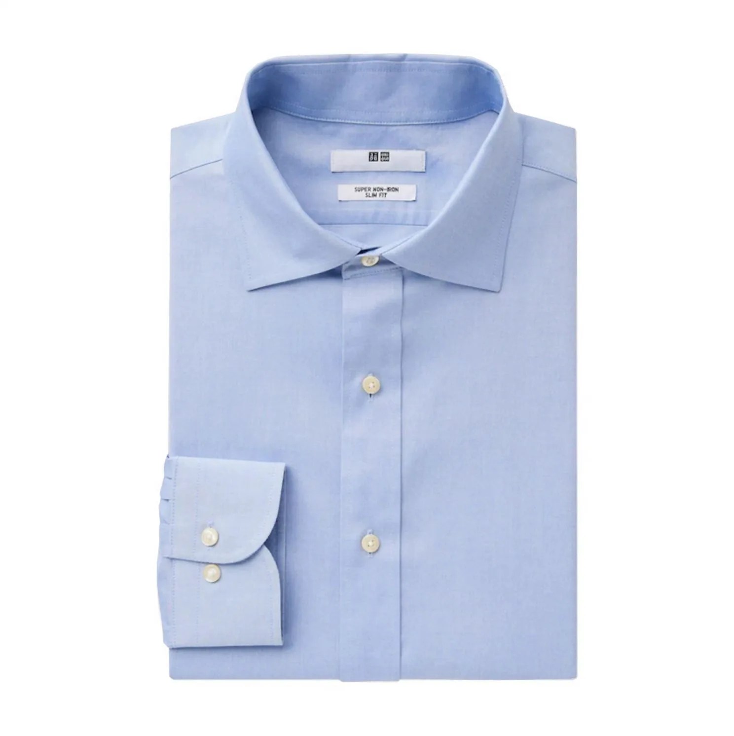 Super Non-Iron Slim-Fit Long-Sleeve Shirt Button Down Collar