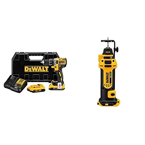 dewalt 20v max cordless drilldriver kit, brushless, 12 inch dcd791d2 with dewalt 20v max drywall cutting tool, cut out, tool only dcs551b