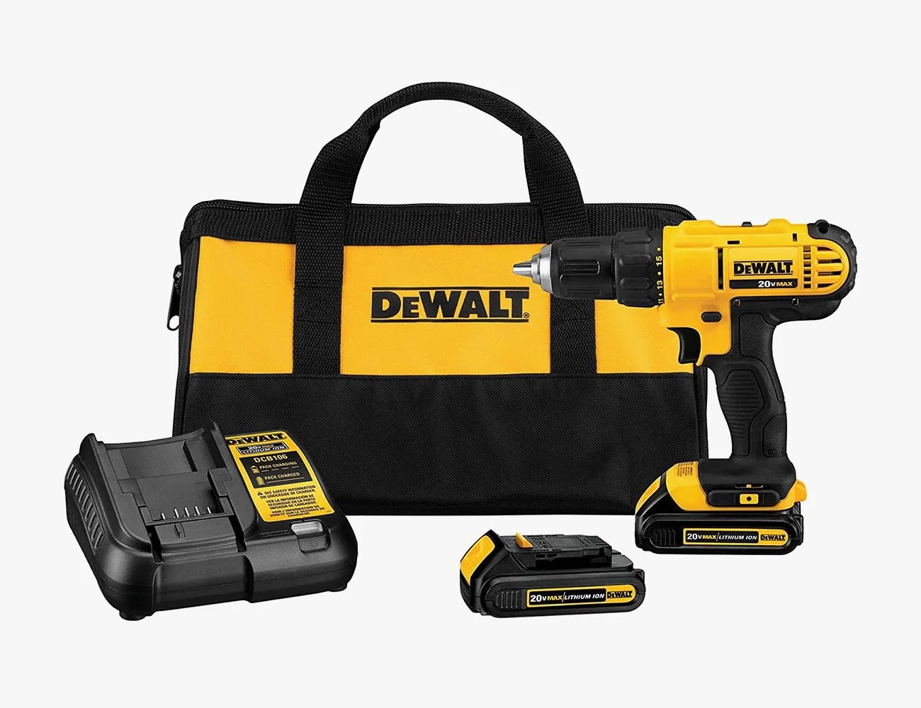 dewalt 20v max cordless drill driver kit, compact, 12 inch dcd771c2