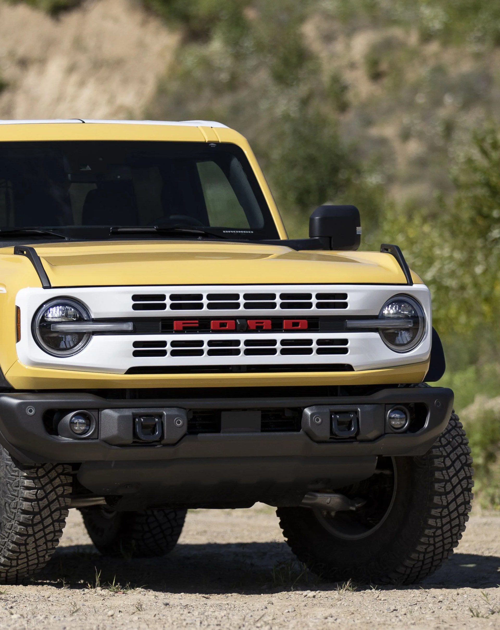 bronco heritage limited edition available winter 2023  limited availability preproduction models shown  always consult the owner’s manual before off road driving, know your terrain and trail difficulty, and use appropriate safety gear