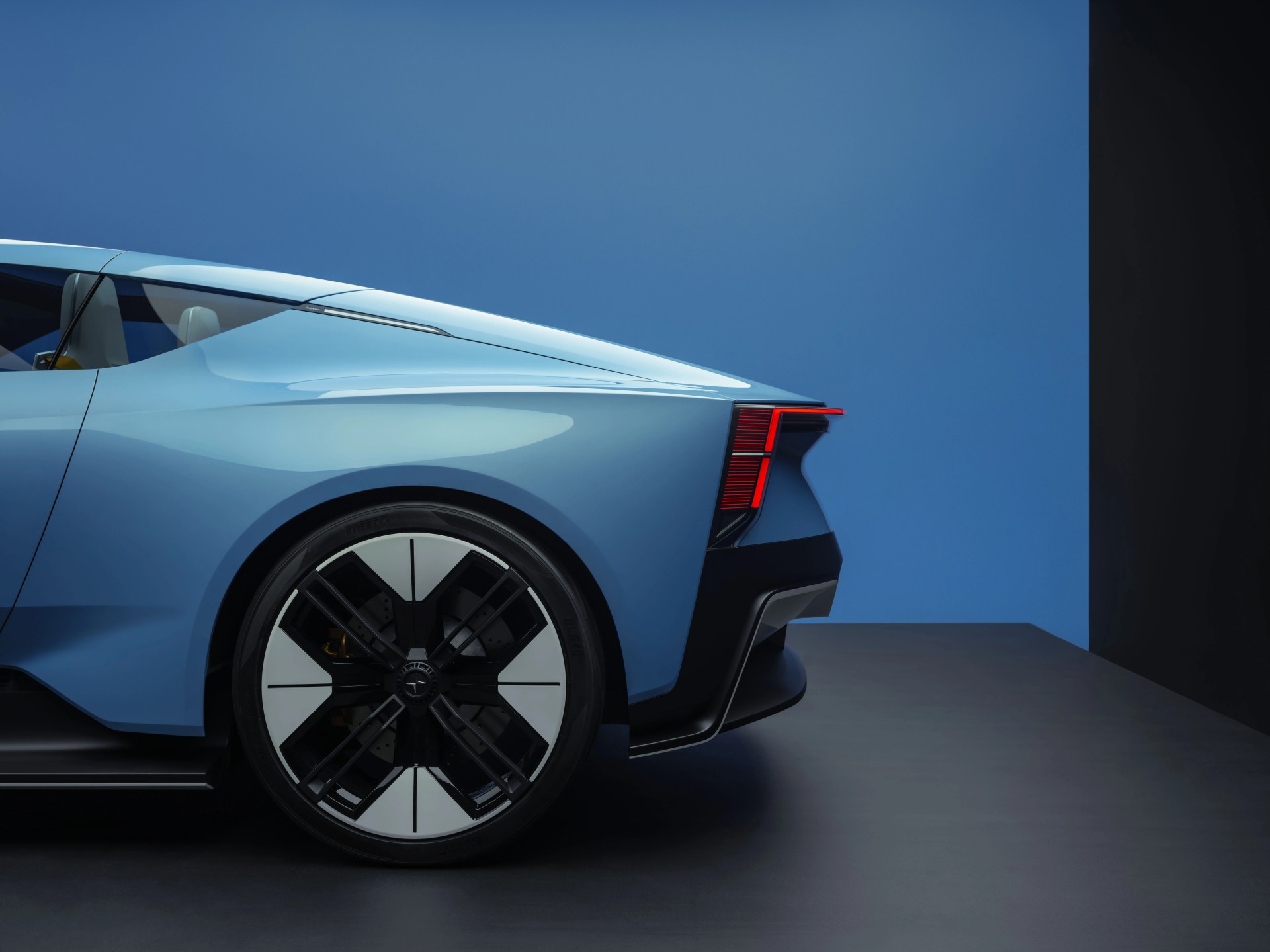 polestar 6 rendering in a dark studio