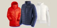 collage of three down jackets