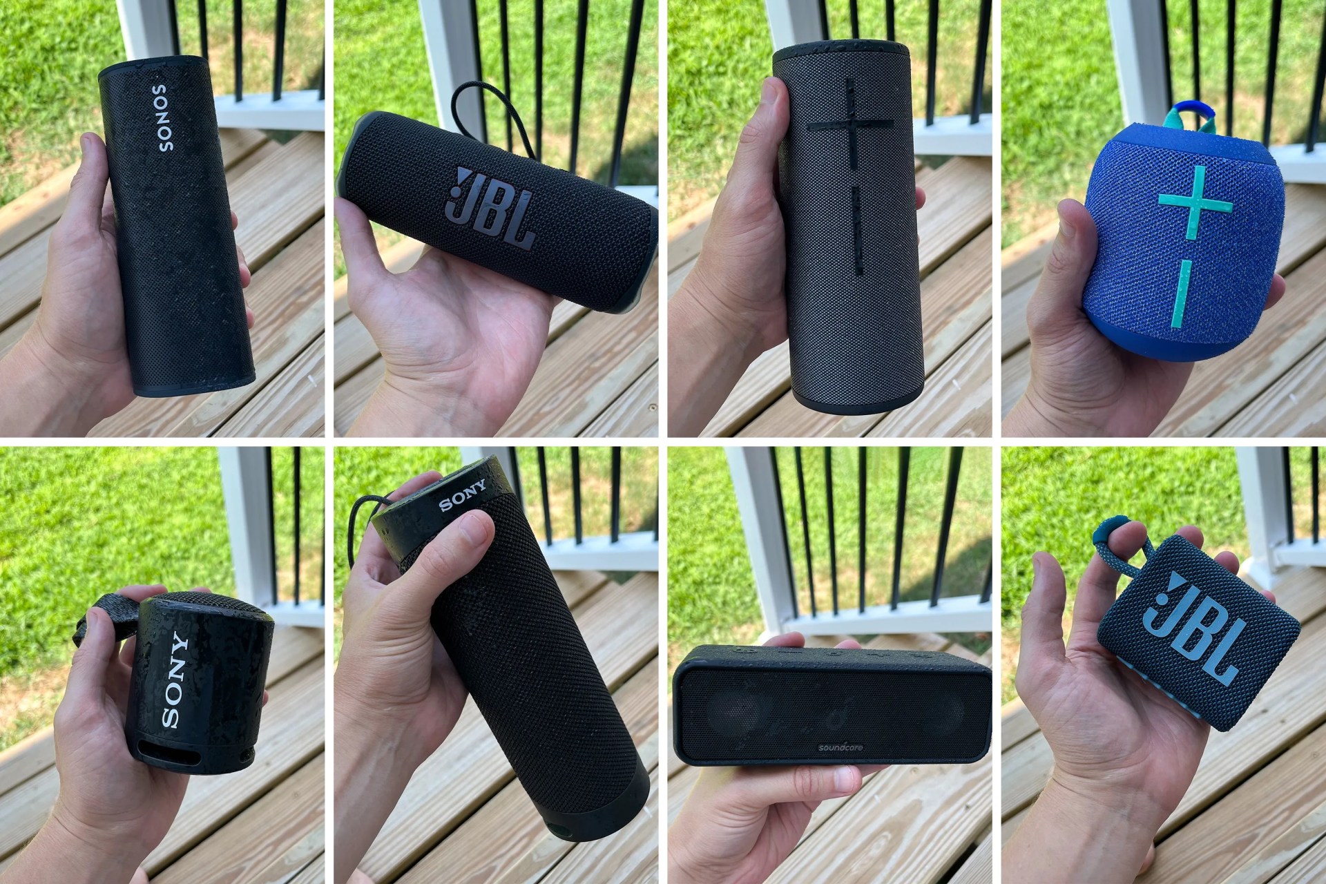 8 different bluetooth speakers