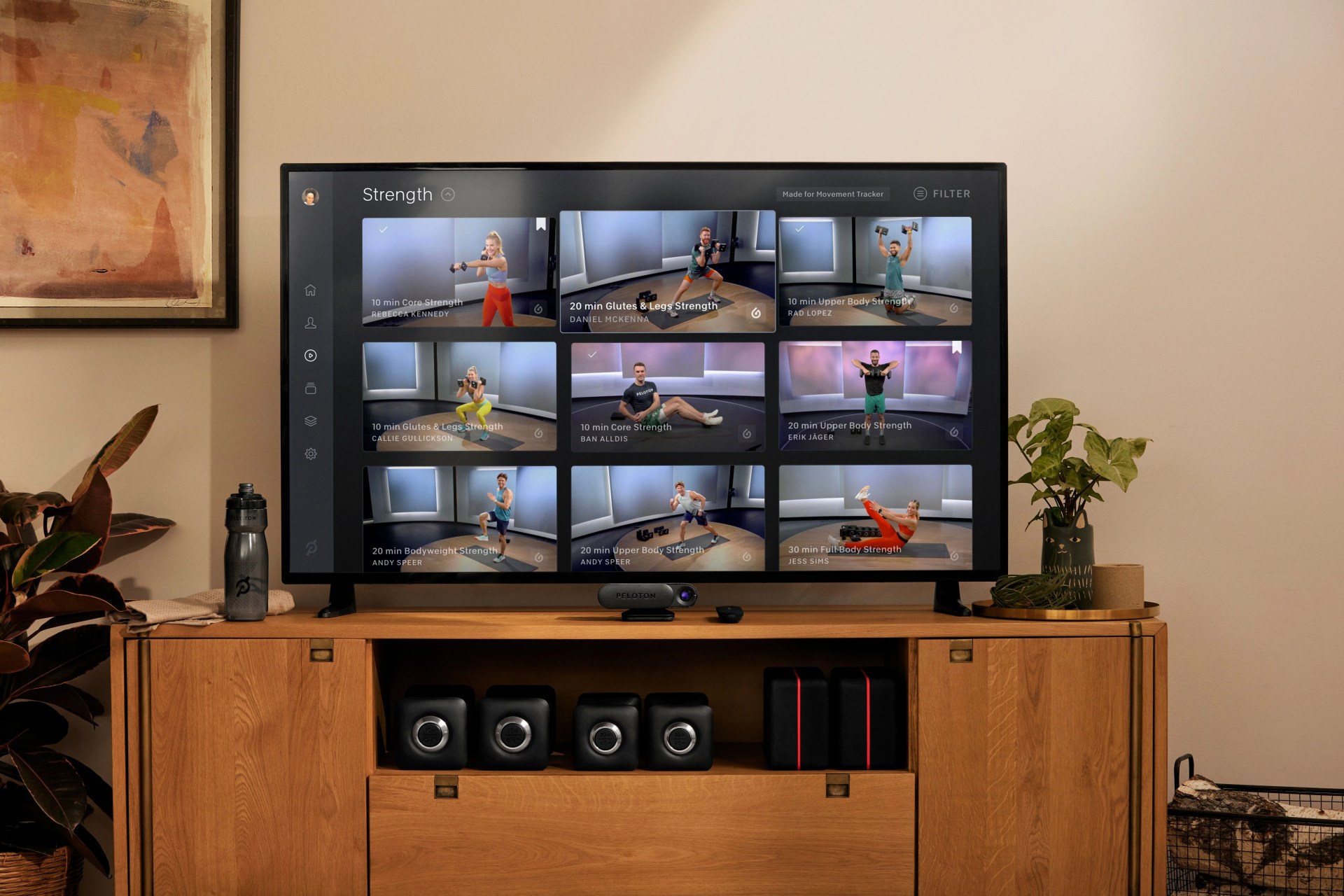 peloton subscription service on a tv