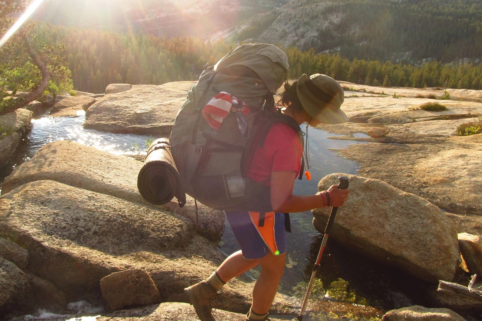woman hiking