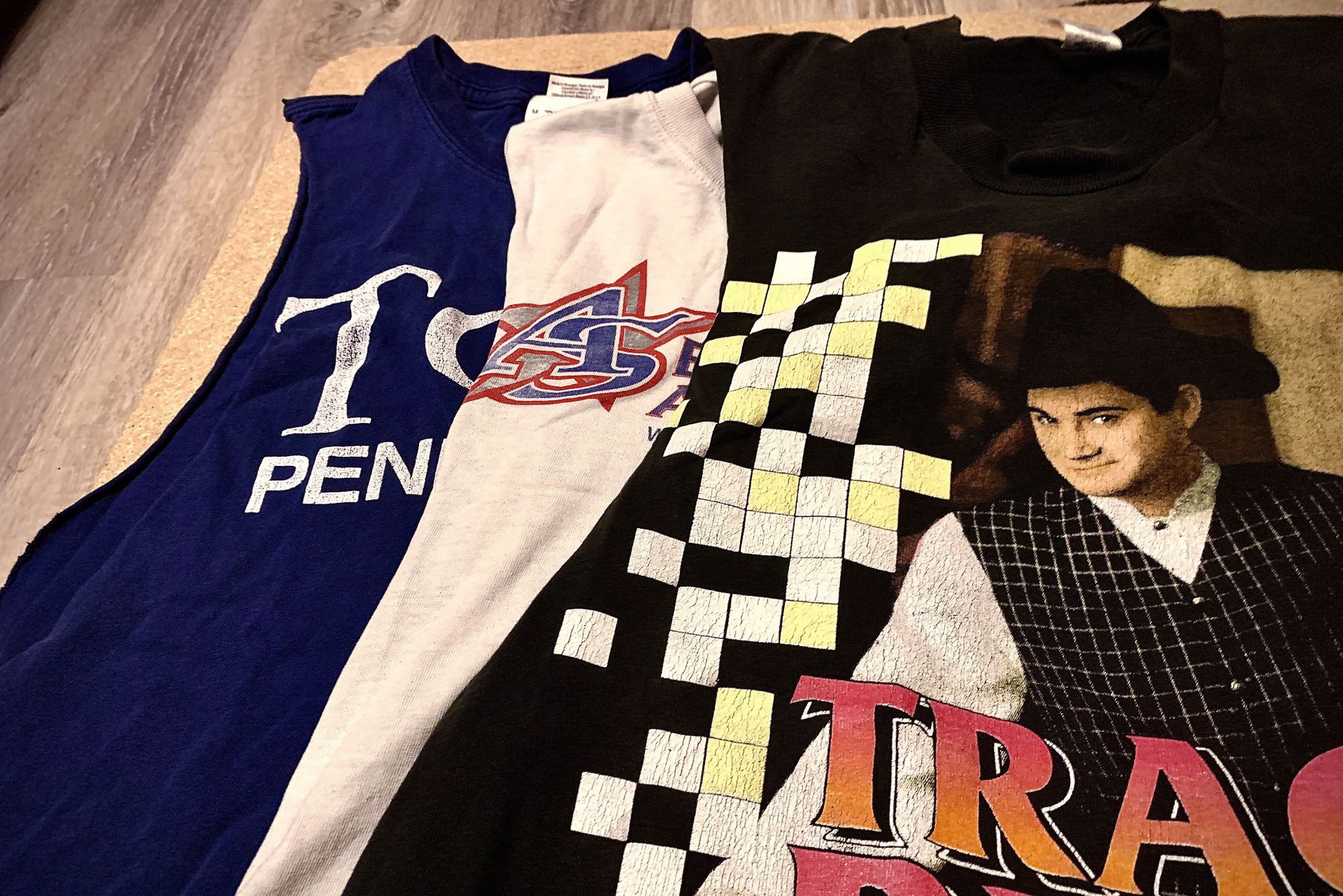 cut off tshirts laying down